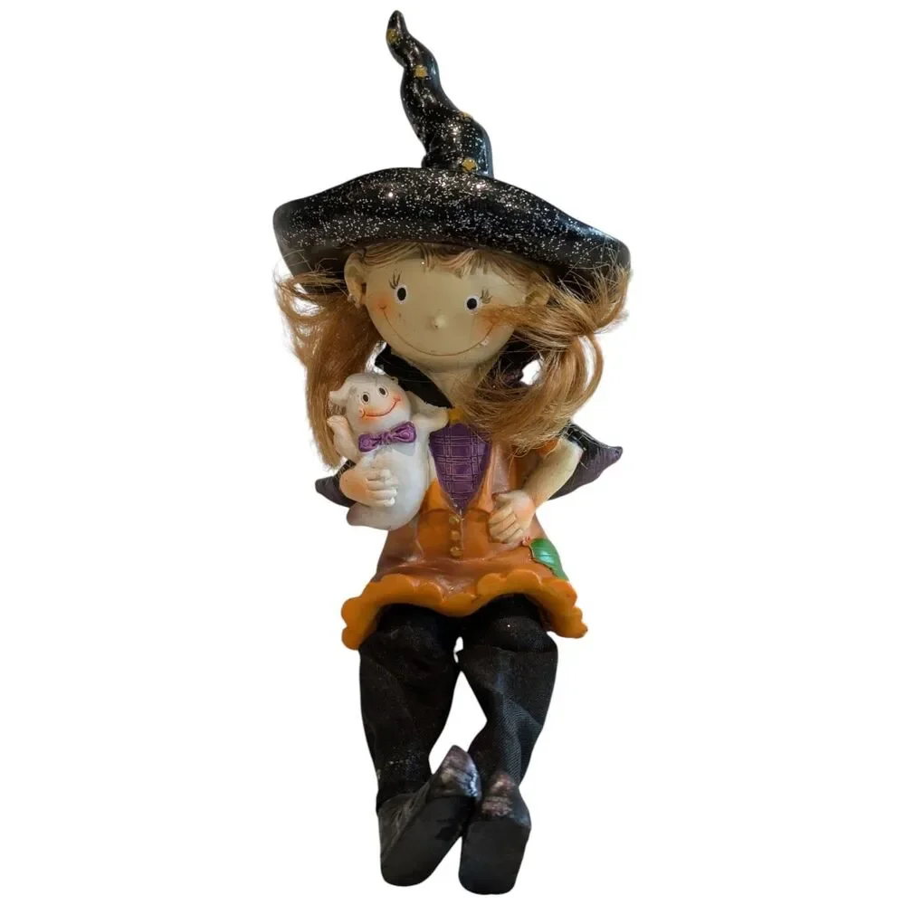 Halloween Witch Figurine Shelf Sitter Trick or Treat 7” Vintage Figurine 1994